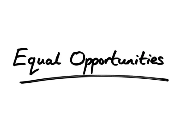 Equal Opportunities Handwritten White Background — Stock Photo, Image