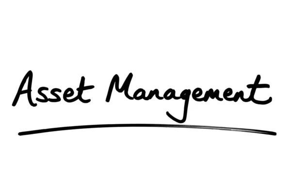 Asset Management Handwritten White Background — Stock Photo, Image