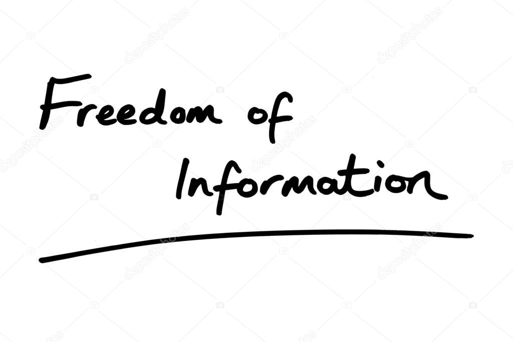 Freedom of Information handwritten on a white background.