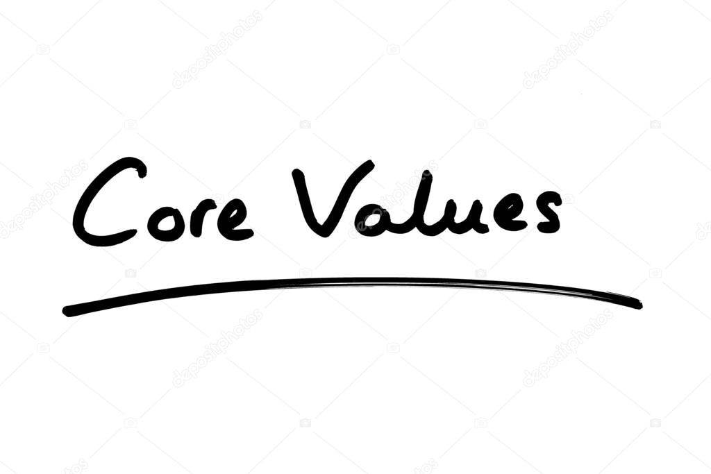 Core Values handwritten on a white background.