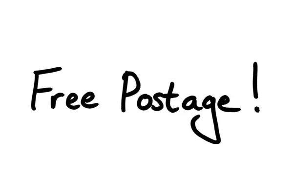 Free Postage Handwritten White Background — Stock Photo, Image