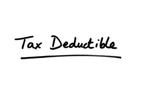 Steuerlich Absetzbare Handschrift Auf Weißem Hintergrund — Stockfoto