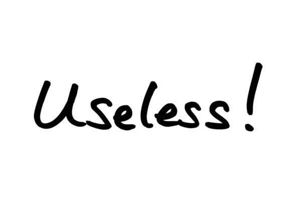 Useless Handwritten White Background — Stock Photo, Image