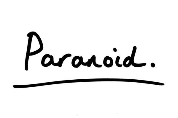 Paranoid Handwritten White Background — Stock Photo, Image