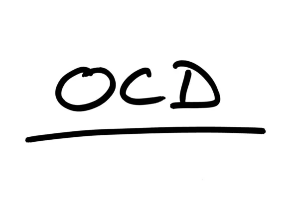 Ocd Abbreviation Obsessive Compulsive Disorder Handwritten White Background — Stock Photo, Image