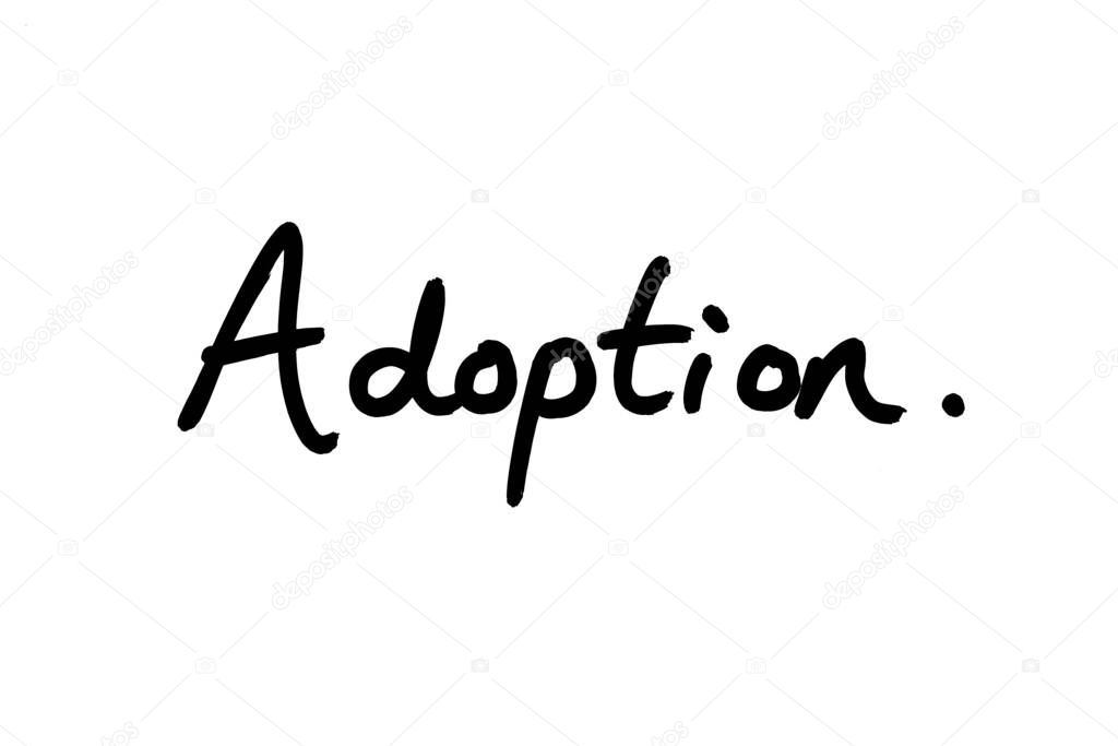 Adoption handwritten on a white background.