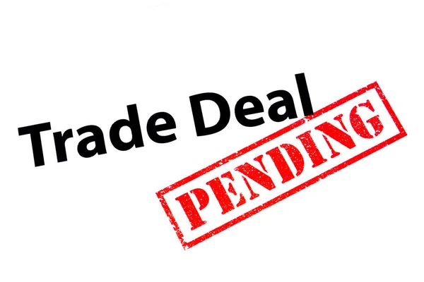 Partida Trade Deal Con Sello Goma Pending Rojo — Foto de Stock