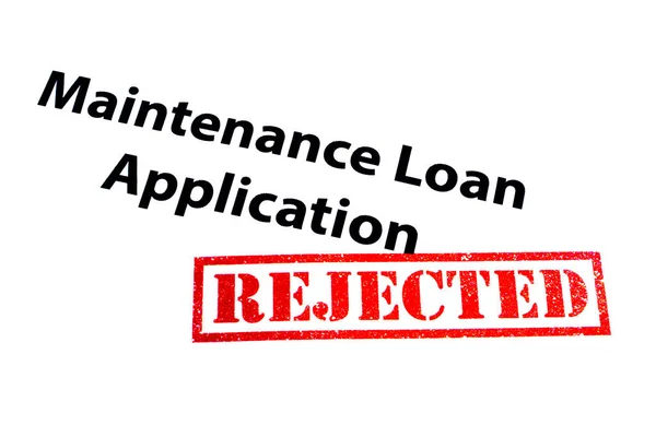 Maintenance Loan Application Heading Rejected Red Rubber Stamp — Stock Photo, Image
