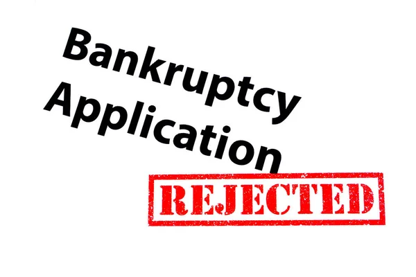Bankruptcy Application Heading Red Rejected Rubber Stamp — Stock Photo, Image