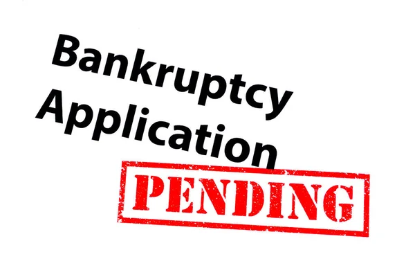 Bankruptcy Application Heading Red Pending Rubber Stamp — Stock Photo, Image