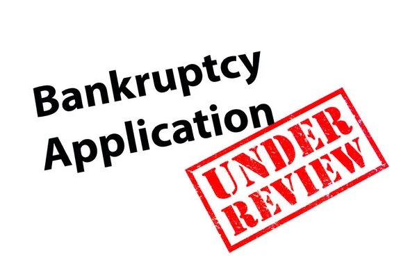 Bankruptcy Application Heading Red Review Rubber Stamp — Stock Photo, Image