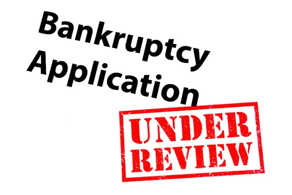 Bankruptcy Application Heading Red Review Rubber Stamp — Stock Photo, Image