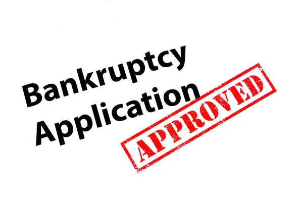 Bankruptcy Application Heading Red Approved Rubber Stamp — Stock Photo, Image