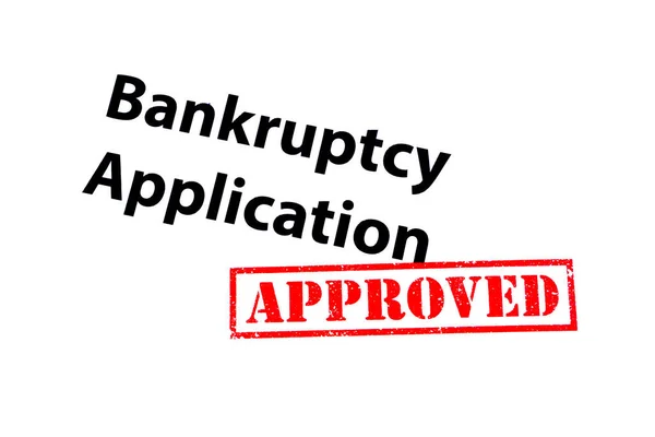 Bankruptcy Application Heading Red Approved Rubber Stamp — Stock Photo, Image