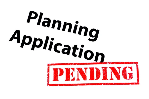 Planning Application Heading Red Pending Rubber Stamp — Stock Photo, Image