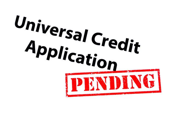 Rubrique Universal Credit Application Avec Tampon Caoutchouc Pending Rouge — Photo