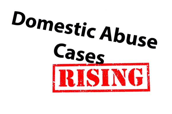 Cas Violence Domestique Tête Avec Tampon Caoutchouc Rouge Rising — Photo