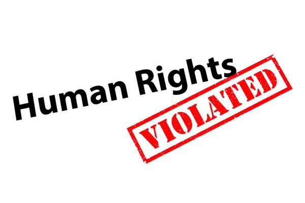 Human Rights Heading Red Violated Rubber Stamp — Stock Photo, Image