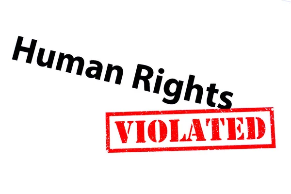 Human Rights Heading Red Violated Rubber Stamp — Stock Photo, Image