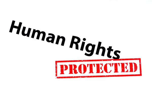 Human Rights Heading Red Protected Rubber Stamp — Stock Photo, Image