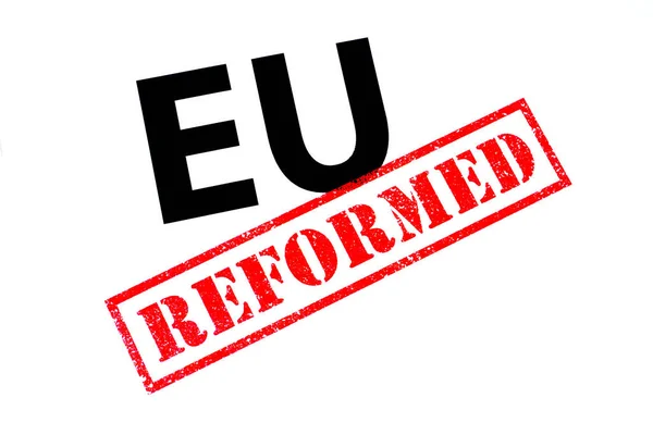 European Union Heading Red Reformed Rubber Stamp — Stock Photo, Image