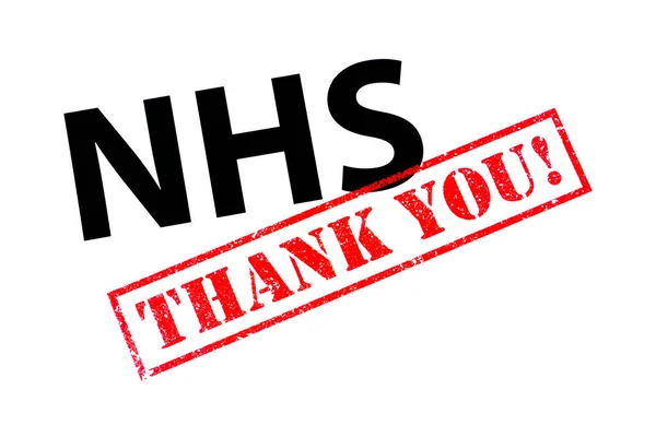 Nhs Heading Red Thank You Rubber Stamp — Stock Photo, Image