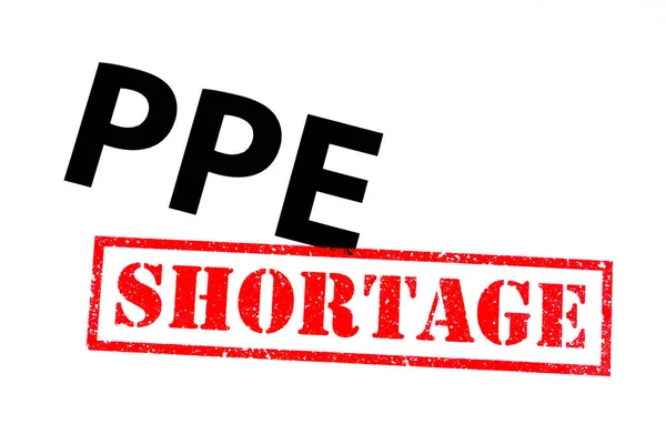 个人防护设备标题 缩写为Ppe 带有红色Shortage橡皮图章 — 图库照片