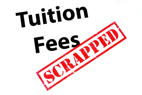 Tuition Fees Heading Red Scrapped Rubber Stamp — Stock Photo, Image