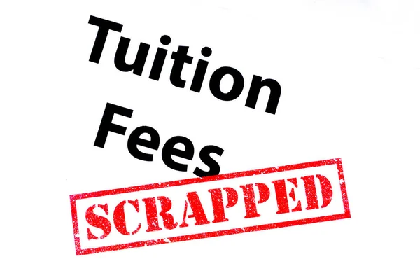 Tuition Fees Heading Red Scrapped Rubber Stamp — Stock Photo, Image