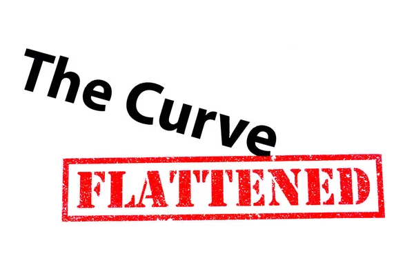 Encabezado Curve Con Sello Goma Rojo Flattened — Foto de Stock