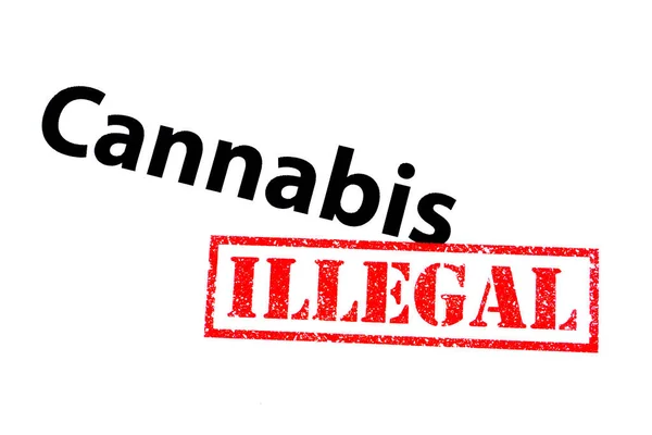 Cannabis Heading Red Illegal Rubber Stamp — Stock Photo, Image