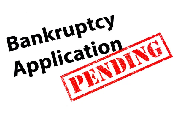 Bankruptcy Application Heading Red Pending Rubber Stamp — Stock Photo, Image