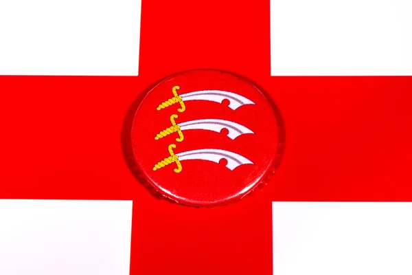 Ένα Σήμα Που Απεικονίζει Σημαία Της Αγγλικής Κομητείας Του Έσσεξ — Φωτογραφία Αρχείου