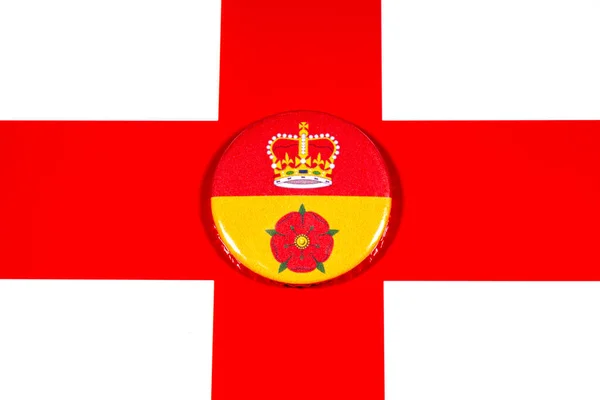 Badge Portraying Flag English County Hampshire Pictured England Flag — Stock Photo, Image