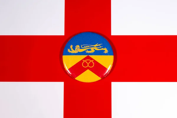 Ένα Σήμα Που Απεικονίζει Σημαία Της Αγγλικής Κομητείας Του Staffordshire — Φωτογραφία Αρχείου