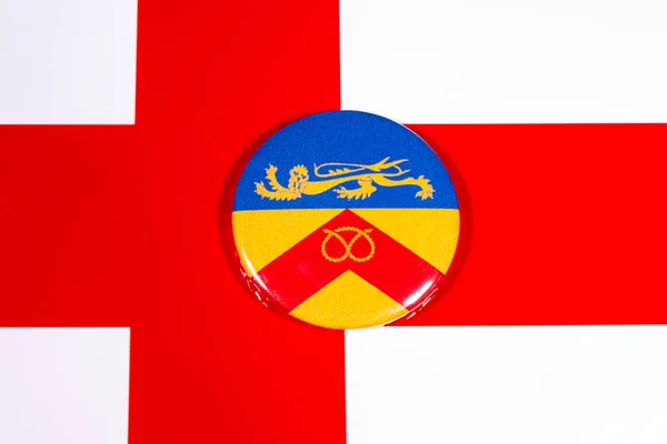 Una Insignia Que Representa Bandera Del Condado Inglés Staffordshire Foto — Foto de Stock