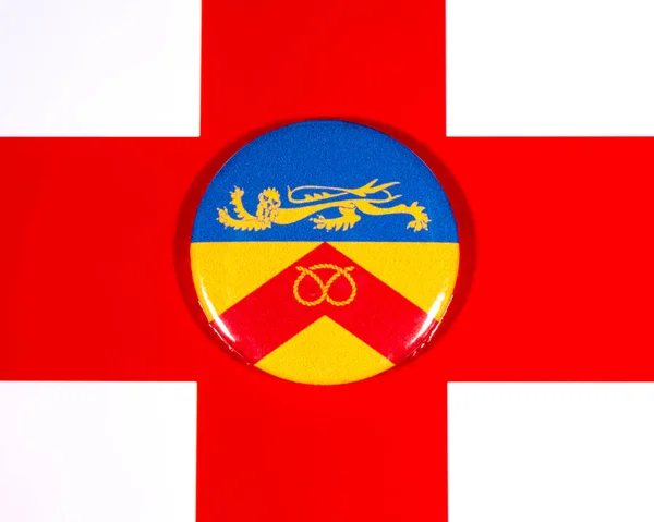 Ένα Σήμα Που Απεικονίζει Σημαία Της Αγγλικής Κομητείας Του Staffordshire — Φωτογραφία Αρχείου