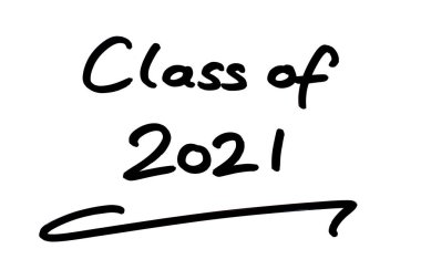 2021 sınıfı beyaz arka planda el yazısıyla yazılmış.