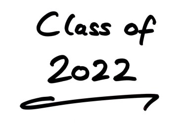 2022 sınıfı beyaz arkaplana el yazısıyla yazılmış.