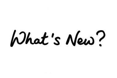 Whats New? handwritten on a white background. clipart