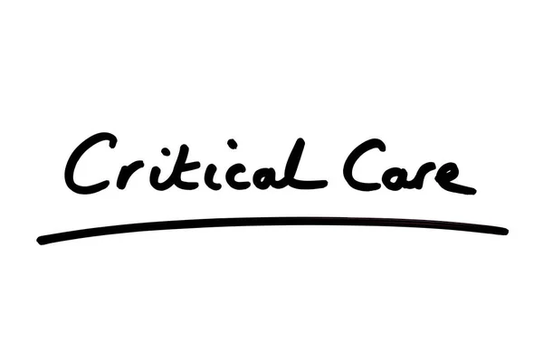 Critical Care Handwritten White Background — Stock Photo, Image