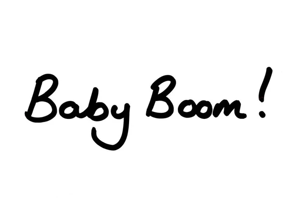 Baby Boom Handwritten White Background — Stock Photo, Image