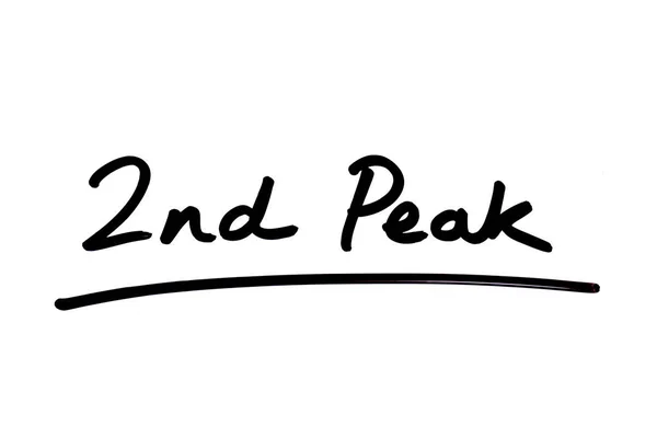 2Nd Peak Scritto Mano Sfondo Bianco — Foto Stock