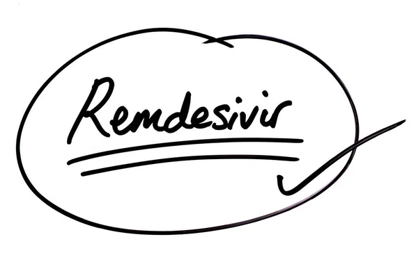 Λέξη Remdesivir Χειρόγραφη Και Κυκλωμένη Λευκό Φόντο Remdesivir Είναι Μια — Φωτογραφία Αρχείου