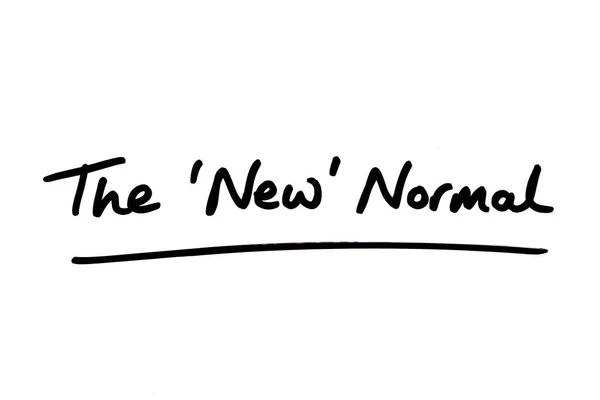 Den Nya Normala Handskrivna Vit Bakgrund — Stockfoto