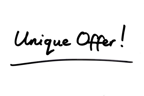 Unique Offer Handwritten White Background — Stock Photo, Image