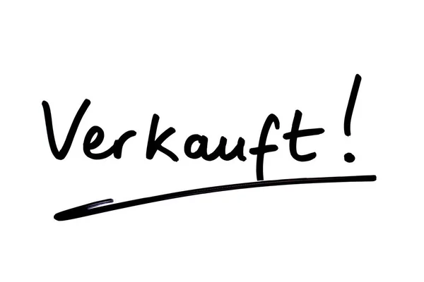 Word Verkauft Meaning Sold German Language Handwritten White Background — Stock Photo, Image