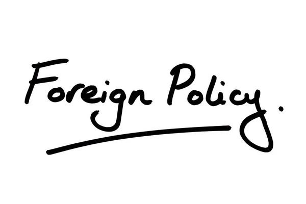 Foreign Policy handwritten on a white background.