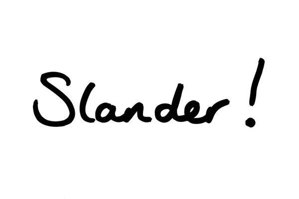 Slander Handwritten White Background — Stock Photo, Image