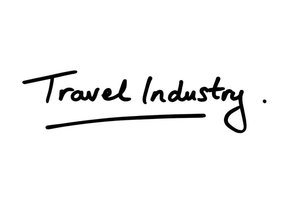 白い背景に手書きの旅行業界 — ストック写真